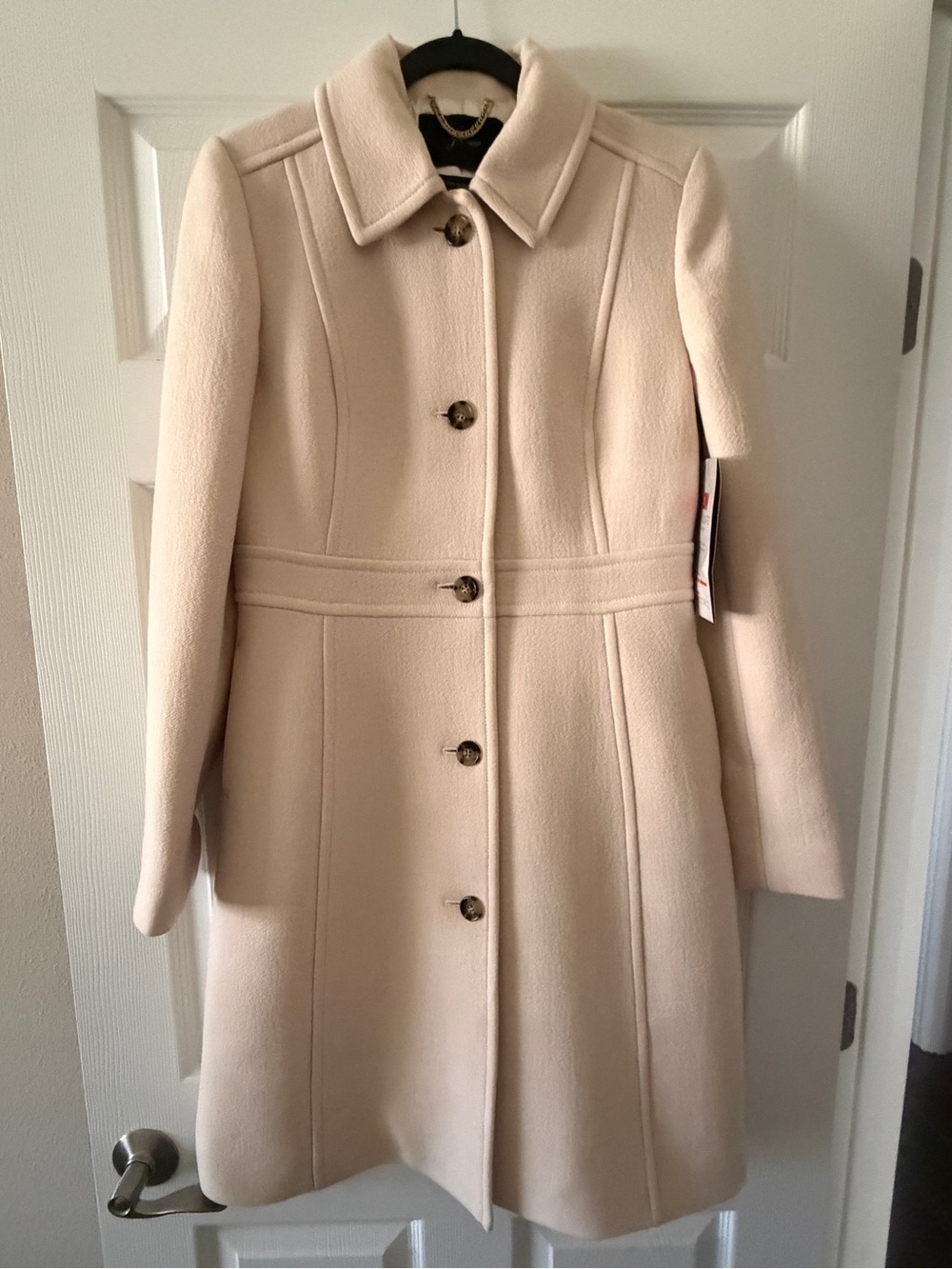 J. Crew Vintage White Lady Day Textured Button-Front Coat
